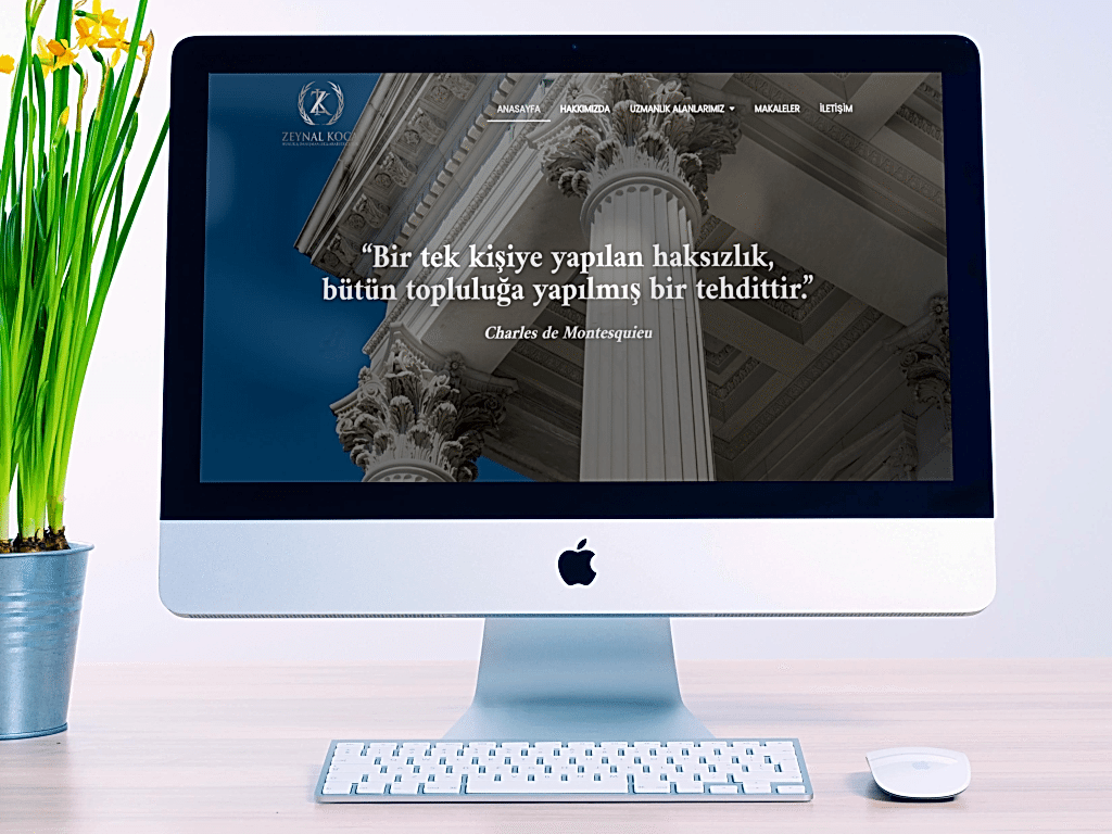 Zeynal Koca Hukuk ve Danışmanlık bürosu için hazırlanan kurumsal avukat web sitesi arayüzü