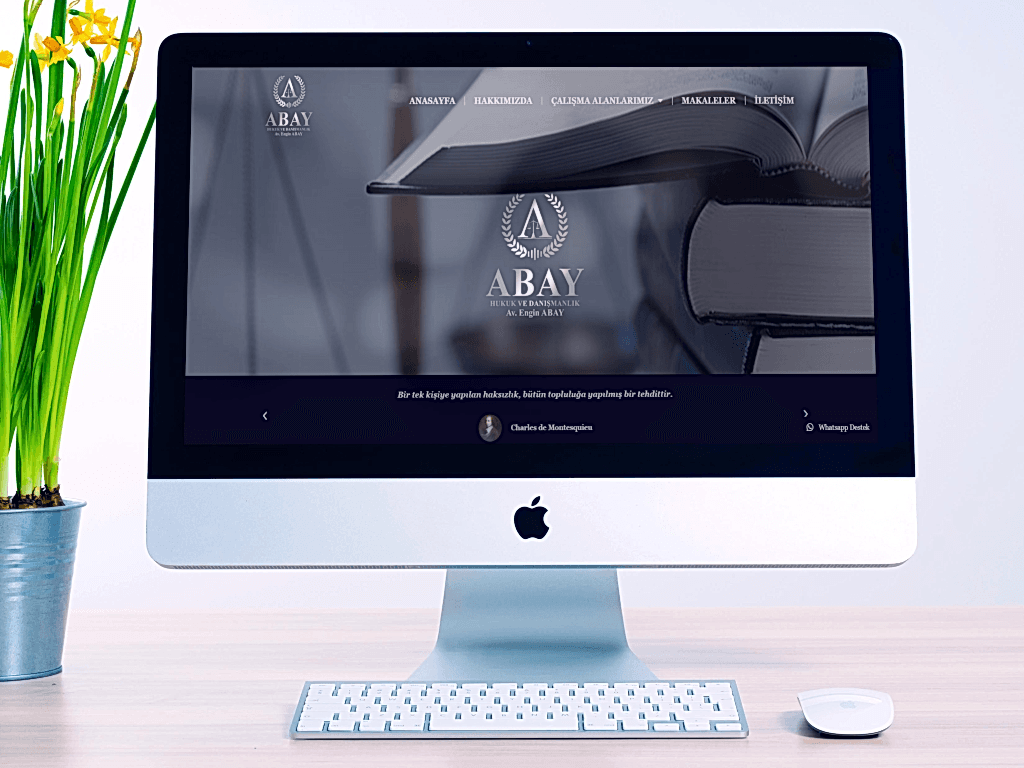 ABA Hukuk Bürosu kurumsal kimlik odaklı profesyonel avukat web sitesi tasarımı