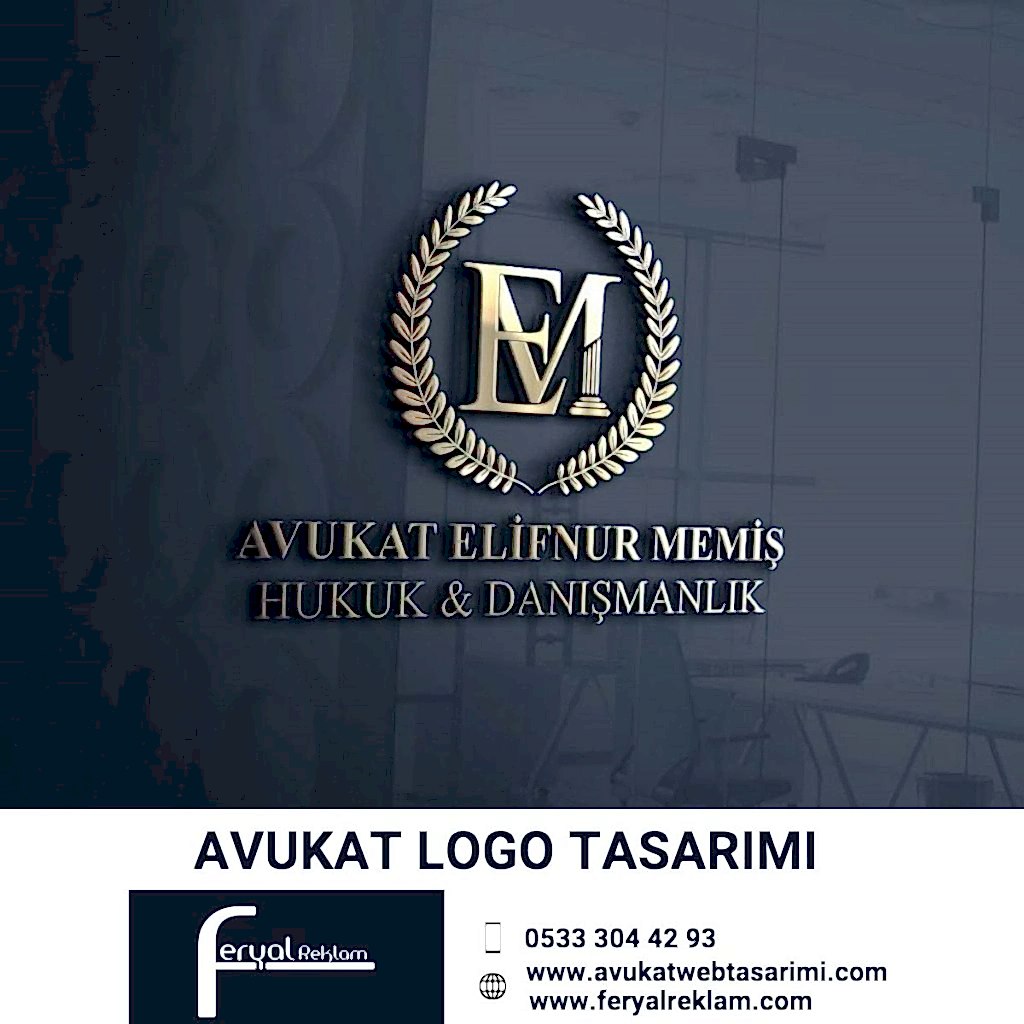 Avukat Elifnur Memiş Hukuk ve Danışmanlık dairesel harf monogram logo