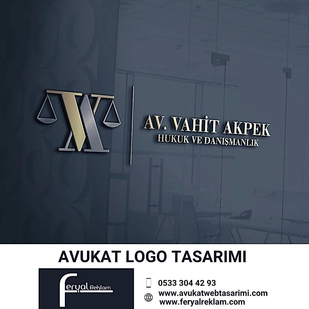 Avukat Vahit Akpek Hukuk ve Danışmanlık terazi dengesi temalı modern logo