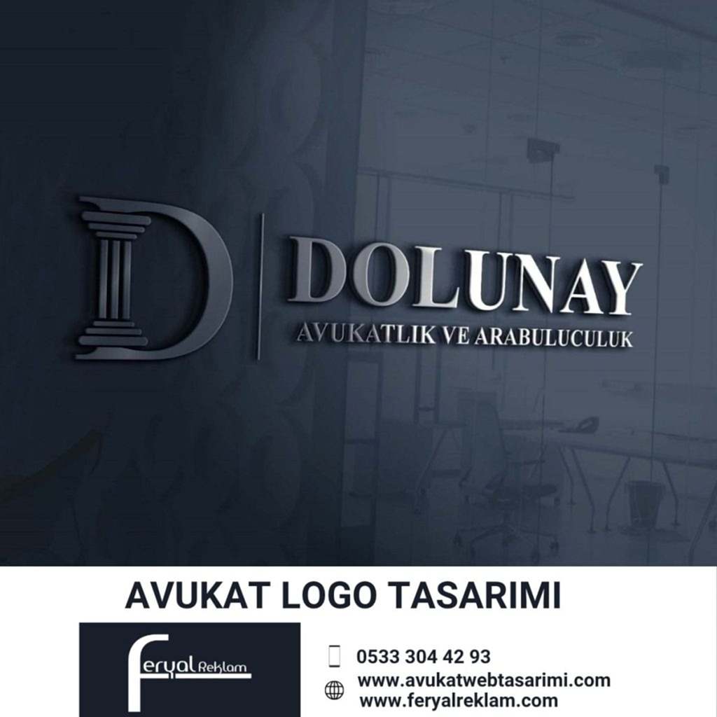 Dolunay Avukatlık ve Arabuluculuk bürosu kurumsal D harfi monogram logo örneği