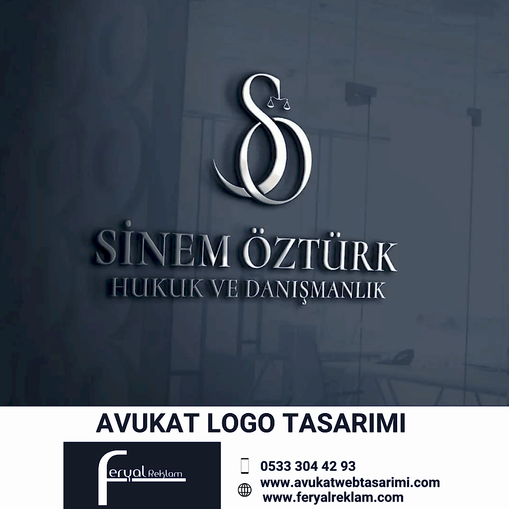 Avukat Sinem Öztürk Hukuk ve Danışmanlık S harfi ve terazi detaylı minimalist logo